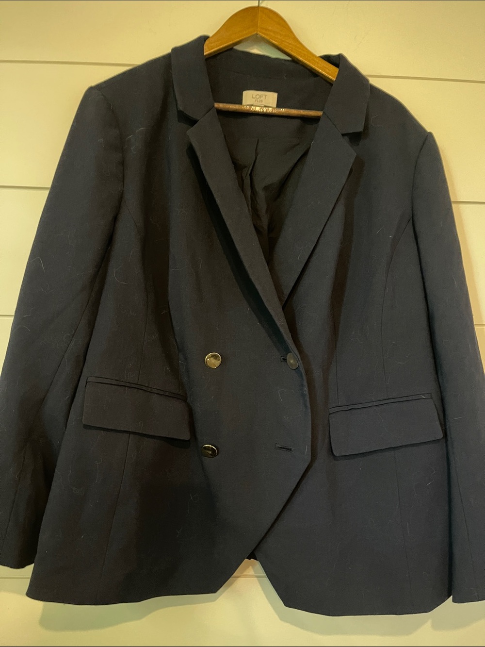 LOFT Navy Double-Breasted Blazer Jacket